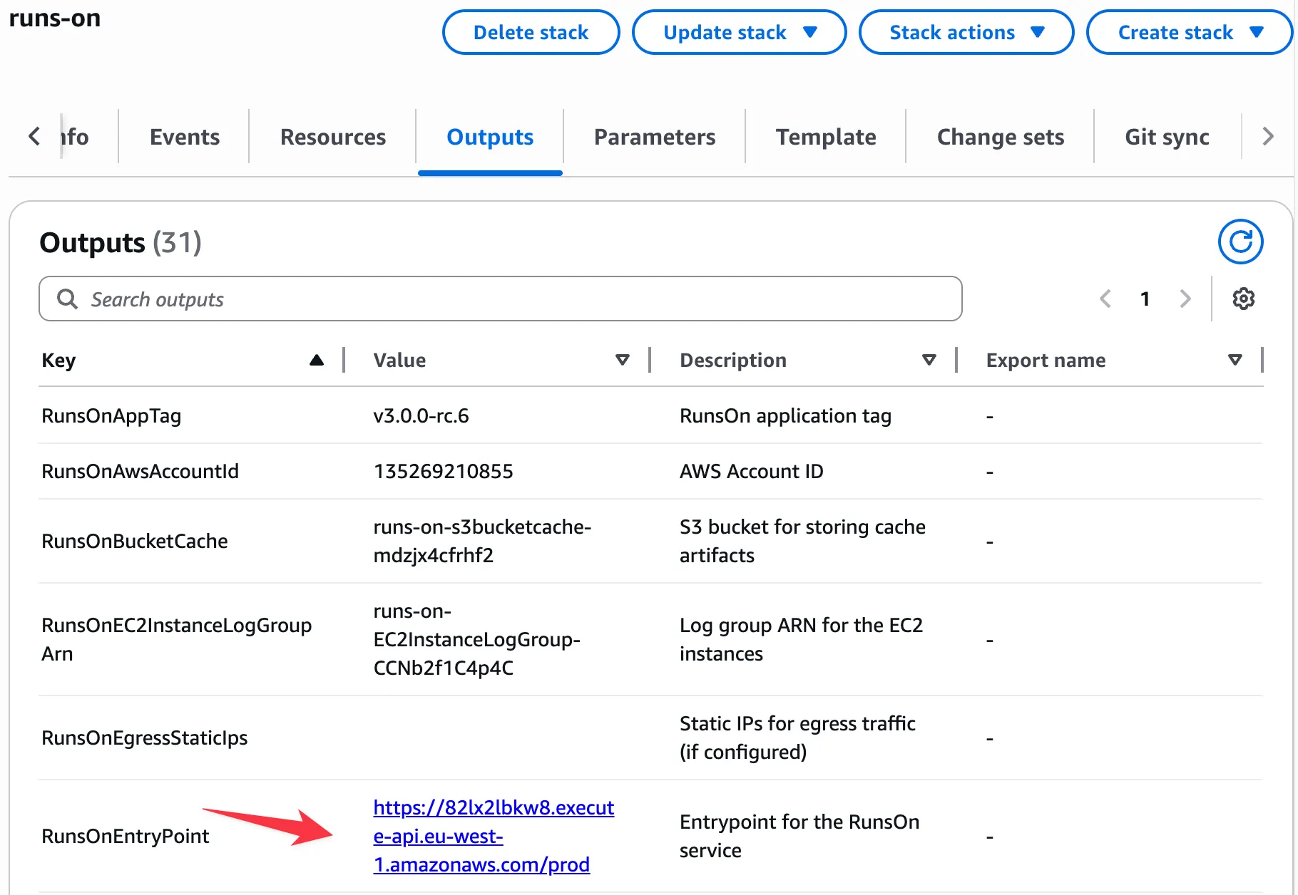 CloudFormation Output